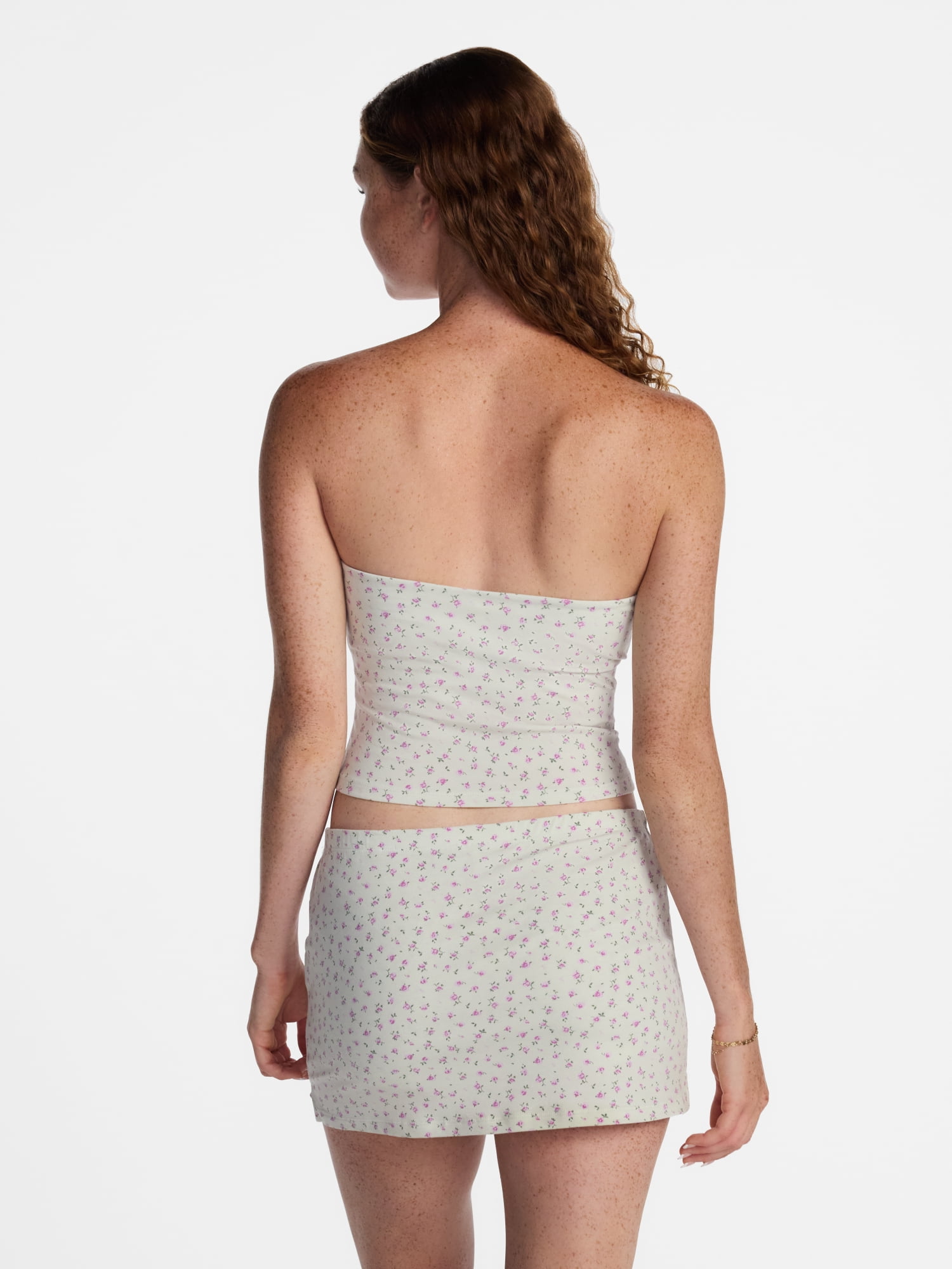 No Boundaries Sleepwear Tube Top and Skort Set from our Cloud Core Collection, 2 Piece, Women’s and Women’s Plus XXS-3X