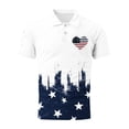 thumbnail image 3 of qucoqpe Mens Button Turndown Shirts 4th of July Patriotic T-shirts Independence Day America Flag Short Sleeve Tops, 3 of 5