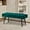 Dark Green, variant on Modern Ottoman , 40 Inch Upholstered  with Metal Legs, End of Bed , Dining  for Living Room, Bedroom, Entryway, Dark Green Velvet