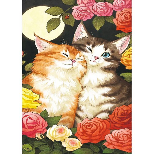 Diamond Painting (DE5126) Kits Gato y Flor Cuadrado Artesanía (XLX136) 50x70cm Hugtrwg Para estrenar