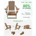 thumbnail image 6 of Folding Adirondack Chair Outdoor Fire Pit Chairs HDPE All-Weather with Cup Holder Patio Garden Brown, 6 of 8