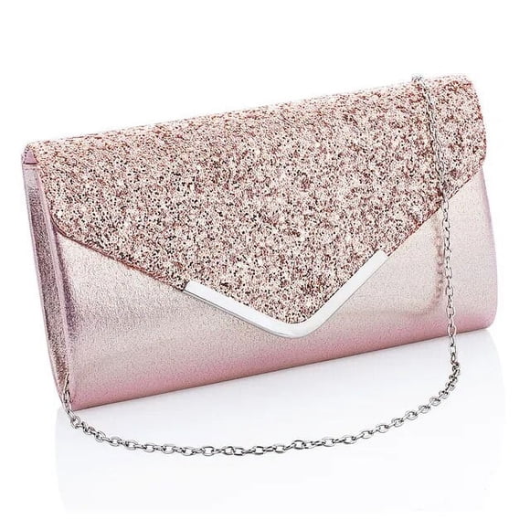 LHSHID Sac à Main de Soirée pour Femmes Sac à Main de Mariage Paillettes Dorées Sac à Bandoulière Petit Sac à Main de Fête avec Poignée en Métal