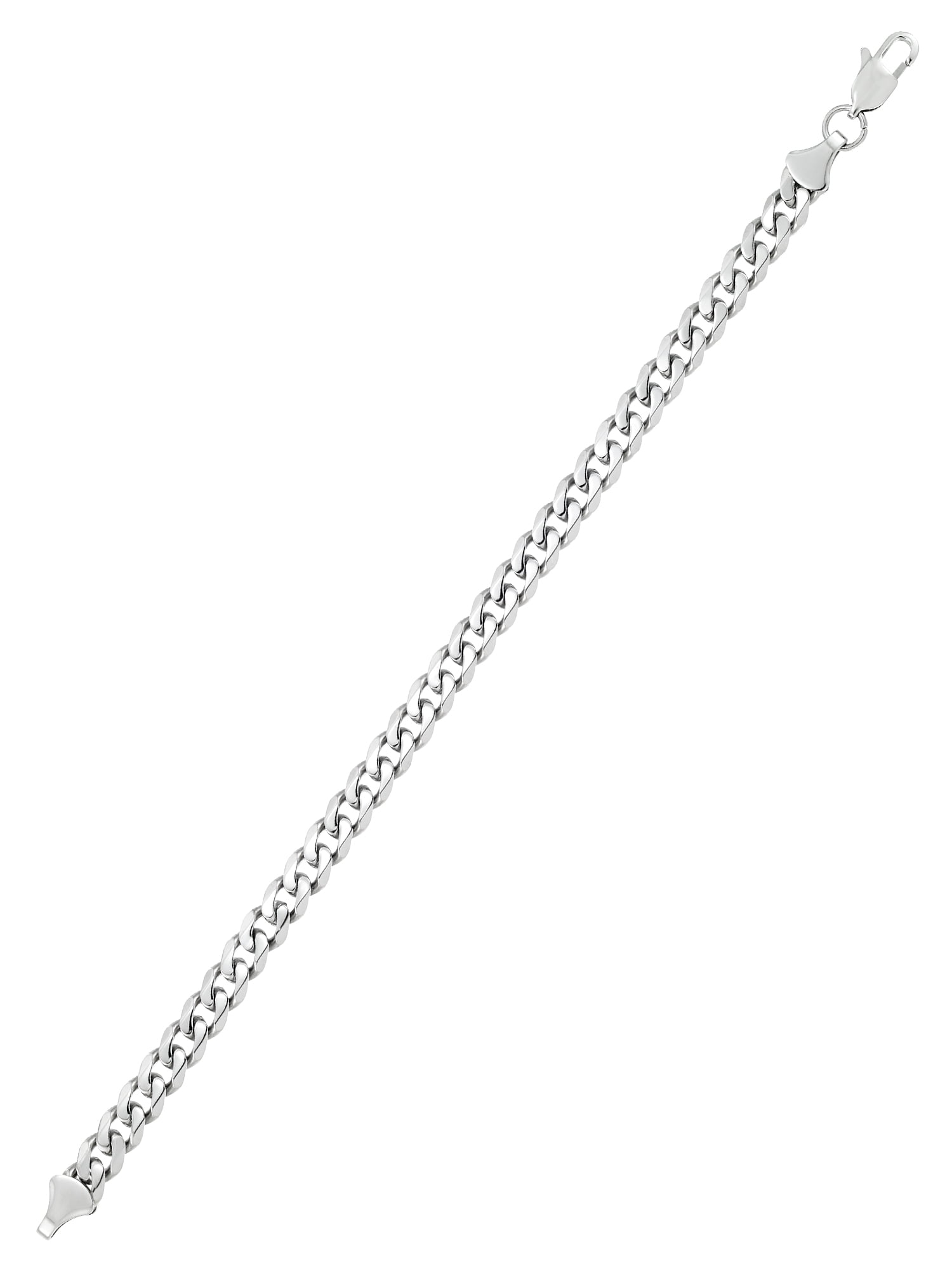 Focus for Men by Focus Men Curb Link Bracelet in Brilliant White Stainless Steel, 8.5"