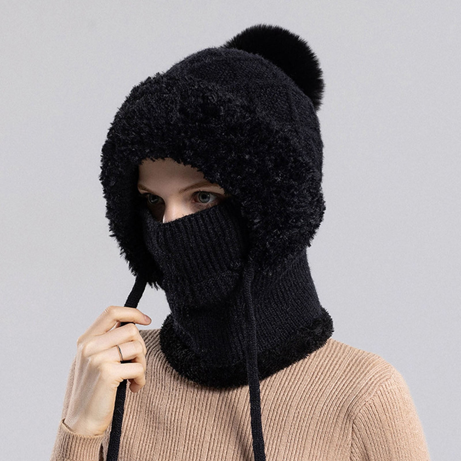Womens Winter Hat Mens Hats Knitted Hat Winter Cycling Windproof Warm Cap Winter Hats Warm Winter Plain Knit Hat