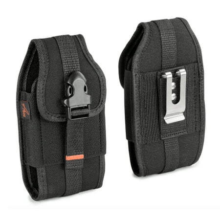 For Samsung Galaxy Luna S120VL, Heavy Duty Rugged AGOZ Case Holster with Metal Clip, Belt Loops, Card Holder, Front Buckle Clip