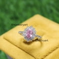 thumbnail image 2 of thejewelryart Oval Lab Pink Sapphire Ring, 925 Sterling Silver CZ Anniversary Ring, Handmade Art Deco Style, Valentine’s Gift Rose Gold 7, 2 of 5