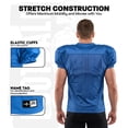 thumbnail image 3 of Exxact Sports Men’s Football Practice Jersey - Pro-Style, Lightweight & Breathable Mesh Football Jersey For Men (Royal Blue, Adult S / M), 3 of 7