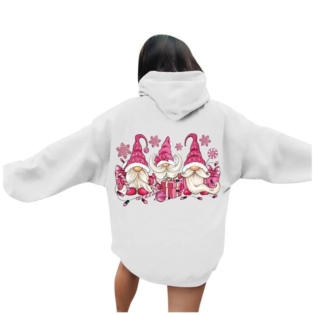 WILLBEST Sudadera de Mujer, Sudaderas con Capucha de Manga Larga con Cordón Ajustable, Estampado, Talla Grande, Ideales para Otoño X-Grande