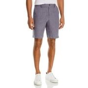 The Men's Store at Major Dept Store Linen Micro-Houndstooth Sport Shorts Navy-40