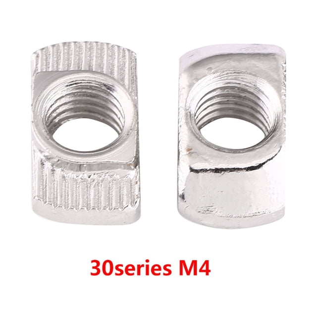 Tuerca martillo cabeza niquelado Zhivalor Acero al carbono 50pcs para perfil de aluminio EU30 M4 * 15,5*8