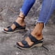 thumbnail image 4 of Zapatillas de cuña para mujer de fondo plano con tacón alto y flores informales retro de verano Wmkox8yii hj789, 4 of 9
