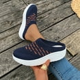 thumbnail image 6 of THDHVS Womens Wedge Sandals,Wedge Sandals for Women,Fashion Women Casual Round Head Comfy Slippers Beach Casual Slipsole Shoes Navy 7, 6 of 6
