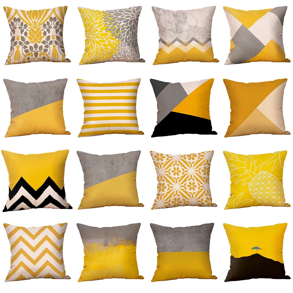 mustard pillow cases