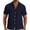 Navy, variant on Mens Short Sleeve Shirts, Men's Casual Button Down Shirts - Short Sleeve Summer Textured Beach Wrinkle-Free Shirts