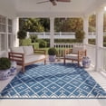 thumbnail image 3 of SAFAVIEH Courtyard Neville Geometric Trellis Indoor/Outdoor Area Rug, 6'7" x 9'6", Navy/Light Beige, 3 of 10