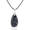 Black, variant on Green Sea Sediment Jasper & Bronzite Teardrop Necklace Pendant