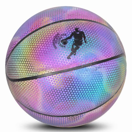 Ballon De Basket Lumineux Réfléchissant Taille 7 – Cuir PU, Idéal Nuit & Entraînement Intérieur, Cadeau Parfait Pour Passionnés