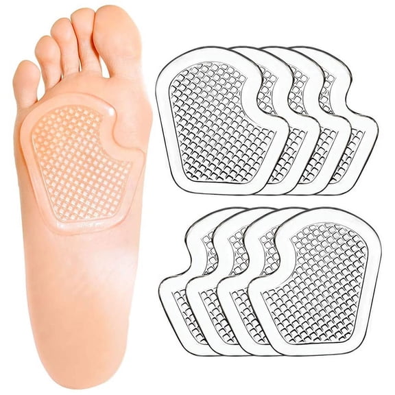 Kimihome Silicone Ball of Foot Cushions 8 Pcs (4 Pairs) for Women Men, Anti-Slip Pain Relief Pads for High Heels & Flat Shoes