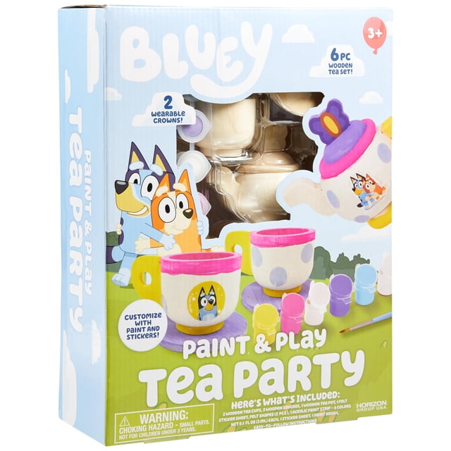 Set de té Horizon Group USA Bluey Paint & Play, madera, 6 piezas