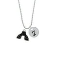 thumbnail image 2 of Delight Jewelry Silvertone Hanging Bat Silvertone Script Initial Disc - I - Charm Necklace, 20"+3", 2 of 4