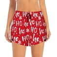 thumbnail image 2 of Yiaed Hohoho Print Women's Running Shorts with Liner 3 Zipper Pockets Elastic Workout Athletic Gym Yoga Shorts-Large, 2 of 7