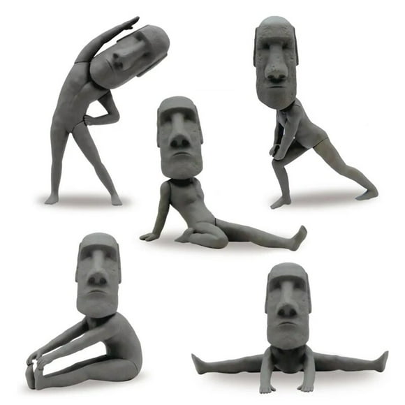 Japan Original Qualia Blind Box Stretching Exercise Moai Twisting Egg Funny Figure Stone Statue Easter Stone Statue Kawaii Doll