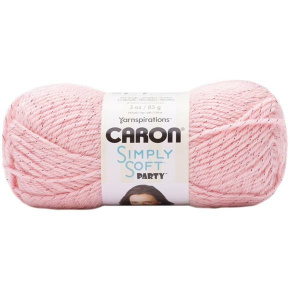 Caron Simply Soft Party Yarn-Soft Pink Sparkle H97PAR-30