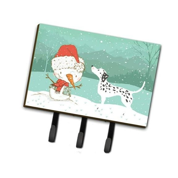 Dalmatian & Snowman Christmas Leash or Key Holder