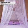 thumbnail image 4 of Baldaquin de Lit Universel Dôme Simple Entrée Filet de Lit en Maille Fine Rideau en Dentelle Style Princesse Décoration de Chambre Installation Facile Violet, 4 of 9