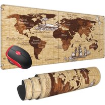 Large Mouse Pad XXL, World Map Gaming Mouse Pad, Big Desk Mat with Stitched Edges Mousepad for Gaming Keyboard Computer Laptop Office, 31.5'''' X 12''''