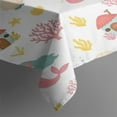 thumbnail image 3 of White Mermaid Pattern Rectangle Tablecloth 60"x84",Waterproof Polyester Rectangle Table Cloth, Wipeable Spillproof Polyester Tablecloth for Dining, Camping, Indoor and Outdoor, 3 of 5