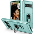 thumbnail image 1 of KOMI pour Google Pixel 8, Étui avec Protecteur d'Écran, Béquille Anneau Réglable à 360° Intégrée, Protection Militaire, Armure Antichoc - Vert, 1 of 5