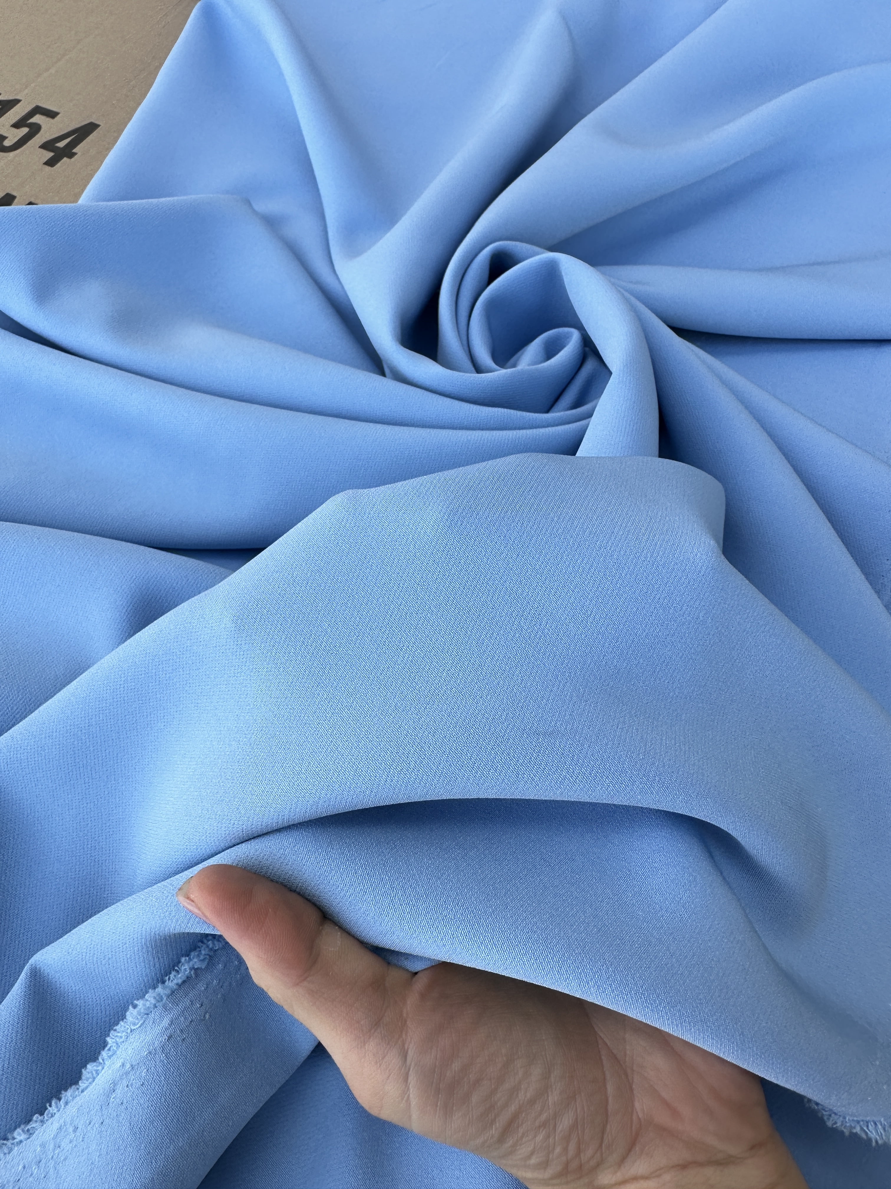 Baby Blue Stretch Crepe Fabric by the Yard