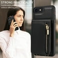 thumbnail image 4 of Feishell for iPhone 7/8/SE 2020/SE 2022 Crossbody Wallet Phone Case with Hand Strap & Shoulder Strap,Premium PU Leather RFID Blocking Card Slots Zipper Pocket Back Purse Kickstand Phone Case,Black, 4 of 12