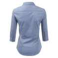 thumbnail image 4 of Doublju Women's 3/4 Sleeve Slim Fit Button Down Dress Shirt, 4 of 4