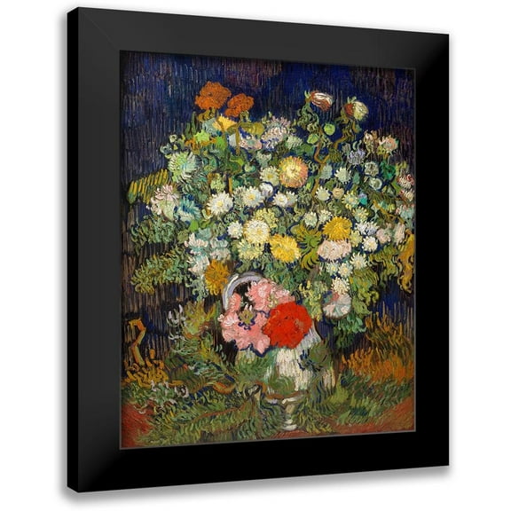 Van Gogh, Vincent 12x14 Black Modern Framed Museum Art Print Titled - Bouquet of Flowers in a Vase, 1890