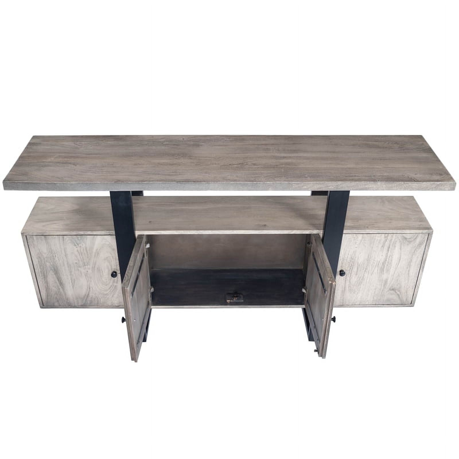 Beaumont Lane Rustic Industrial Wood and Metal Sideboard in Gray