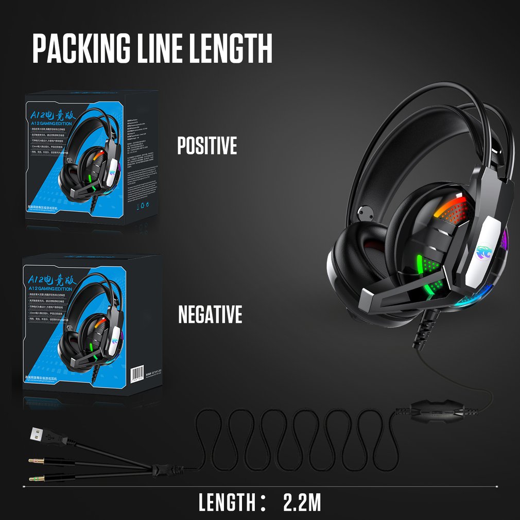 A12 Colorful Marquee Headphones Gaming 