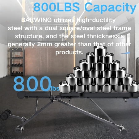 Adjustable Foldable Weight for Home Gym, 700-800LBS Flat Incline Decline Workout with 400+ Setups