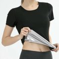 thumbnail image 2 of Shrysg Women's Sweat Shaper Athletic Tee Short Sleeve Compression T-Shirt Performance Baselayer Workout Shirt Silver, 2 of 9