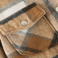 thumbnail image 4 of Womens Plaid Button Down Blouses Coat Thicken Jackets Cardigans Oversize Shirts S, 4 of 6