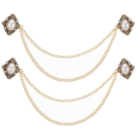 

2pcs Versatile Brooches Suit Clips Vintage Collar Clips Elegant Breastpins
