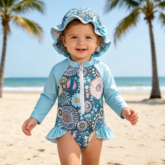 Girls Tankini Swimsuit Size 5-6 Slim Fit Color Block Little Girls' Swimwear Soft Rash Guard 2-Piece Bathing Suit Upf 50 Beach Swimwear Size 7-16t