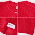thumbnail image 5 of WIBACKER 4-12 Years Girl Long Sleeve Bow Bolero Cardigan Kids Front Open Knit Shrug Cropped Sweaters Tops, 5 of 6