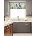 thumbnail image 5 of Kitchen Cafe Valance Curtain for Small Windows,Nautical Compass Seahorse Seaweed Rod Pocket Short Valances Marine Life on Retro Paper Window Treatment Panel for Living Room/Bedroom/Bathroom,42x12in, 5 of 9