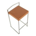thumbnail image 7 of Fuji Contemporary Stackable Counter Stool In Stainless Steel With Camel Faux Leather Cushion - Set Of 2, 7 of 7