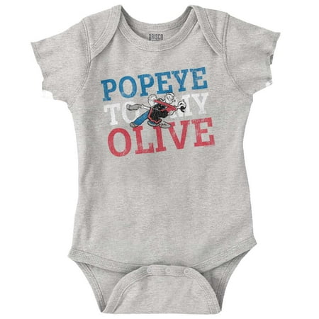 

Popeye To My Olive Oyl Cute Couple Bodysuit Jumper Girls Infant Baby Brisco Brands NB