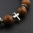 thumbnail image 3 of HOOUN Fashion 8mm Charm Cross Wood Beaded Bracelets Energy Yoga Jewelry for Men Women, 3 of 8