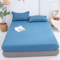 thumbnail image 4 of Fitted Sheet Solid Color Bed Sheets Single Double Queen Cover Bed Size P2H9, 4 of 9