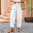 thumbnail image 5 of Yifymode Women Barrel Pants Wide Leg Palazzo Summer Baggy Harem Boho Casual Trousers with Pockets Beach Vacation,White XL, 5 of 6